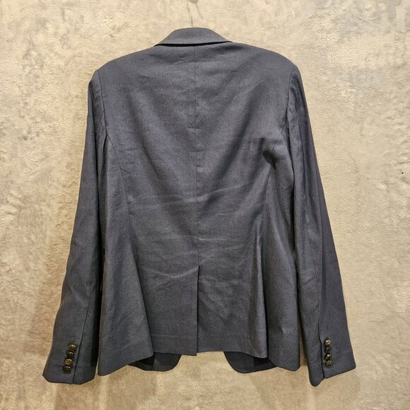 Books Brothers Womens10 Blue linen blend skirt suit lined fancy buttons notched - Picture 4 of 16